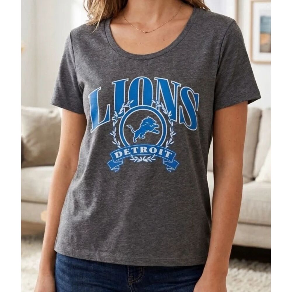 NFL Detroit Lions CSA T-shirt Womens XL Short Sleeve Sport Football Grey New